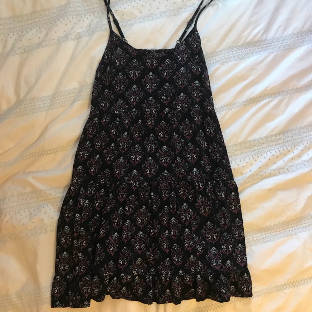 Black & Purple Flowy Dress